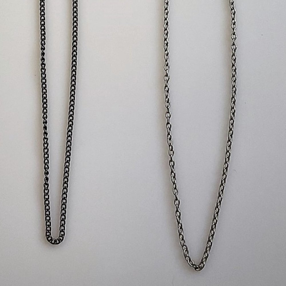 VTG Eyeglass Metal Chains Glasses Straps Black Silver - Picture 2 of 5